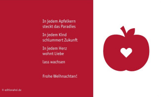 Karte Weihnachtsapfel - mehr Karten unter www.editionahoi.de